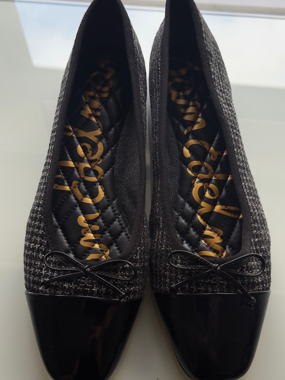Sam Edelman Black Tweed Ballet Flat with Patent Toe size 9 - Picture 4 of 9